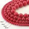 Strängar Vintage Red Coral Armband smycken Smooth 410mm Stone Pärlat Förlängningsarmband Bangle For Women Yoga kan användas som en nyckelring