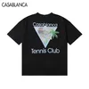 2024 CASABLANCAS T SHIRT Män Kvinnor Designer T-shirts Tees Apparel Topps Mans Casual bröstbrev Skjorta Lyxkläder Street Shorts Sleeve Clothes Tshirts Storlek