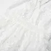 Abiti casual di base Summer Drendress White Floral Remodery Mesh Lace Sexy Bornless Dress Abito da spiaggia Abiti per donne 2022 Nuovo arrivo Fashionl2404