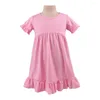 Robes de fille enfants pour filles Cotton Ruffle Smokled Color Robe Sleepwear Sleeping Sleeve Soueve Summer Blank