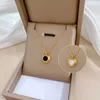 Pendant Necklaces Small Two Side Round Pendant Necklace For Women Shell Jewelry Stainless Steel Love Crystal Stone Short Chokers Luxury Wholesale