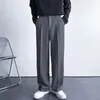 Mannen Wit rechte broek mode Koreaans losse pakbroeken Casual gedrapeerde flodderige witte brede broek pant mannelijk streetwear 24042222222