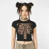 T-shirt féminin Uummer 2023 Runrunge lim 22op op inintage kelkeleton ababy mo airareju Airrunge raraphic omen top rop topo hort slve gothic araarajuku h240425