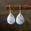 Boucles d'oreilles en peluche simple pierre naturelle de haute qualité pour femmes poudre en cristal pendent bijoux accessoires en gros