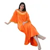 Etniska kläder Mellanöstern Dubai Foreign Trade Womens Cardigan Muslim Fashion Diamond Feather Oange Suit Dress Abaya For Women