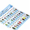 Esche esche 30pcscard crankbaits assortiti pescamento spinner metallo esca dura luccio luccio salmone wobblers artificiale 201106 consegna a goccia s ot3br