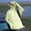 Kvinnors jackor Sun Protection Jacket för kvinnor UPF50 Solskyddsmedel KLÄDER HUVED MED BRIM CASUAL POAT Blockerar UV -strålar sommaren utomhus