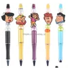 Jewelry Factory Valette directe de style mexico pvcbead stylos décoratif sirène perle cadeau bricolage charmes ballpoint drop livre bébé enfants matern dhinp