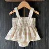 Rompers Adorables filles volants Robe Rober Tutu 2024 STRAP STRAP JUMPSUISS