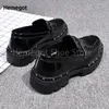 Casual Shoes Rivet Slip-On Loafers Tjocksoled Höjd British Men's Leather Breattable Patent Euro Storlek 38-44