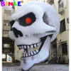 5mH (16.5ft) Crazy Halloween decoration giant inflatable skull head hanging skeleton model with internal blower for event stage advertising