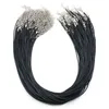 100 pezzi da 100 pezzi da 1,5 mm in cera nero in pelle di cera di cera braccialetti per perdono filo corda corda di corda 45 cm+5 cm Extender Braccialette di braccialette di braccialette di braccialetta fai da te