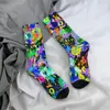 Mujeres calcetines abstractos medias de estampado graffiti carnaval personalizado harajuku invierno anti bacterias corriendo cálido suave