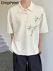 Men's Polos 2024 Spring Summer Chinese Style Bamboo Embroidery Retro Short Sleeve Polo Shirt Women's Casual Half