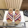 slide miui channelism sandals chlooe H Slippers Womens Casual Outwear Ribbon Knitted Flat Bottom Slippers