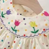 Robes de fille Vêtements pour enfants Summer Broderie Fleurs Baby Girls Robes Costume de manches courtes Mode de 0 à 3 ans