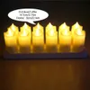 Flimrande Flameless Candles Pack med 12 uppladdningsbara realistiska LED med 4-nyckel Remote Control for Home Christmas Party 240417