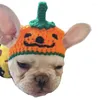 Odzież dla psa Small Knit Pumpkin Hat Halloween Dresup Party Cat Pography Heakdress