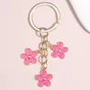 Söt emalj nyckelring färgglada sakura blommaknyckelring söta kedjor för kvinnor flickor handväska accessorie diy smycken gåvor 240425