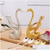 Home Base Fruit Nordic Sets Holder Forks Set Alloy Salad Dessert Fork Coffee Spoon Cake Tableware Zero Waste Flatware Suit Dr Dhtra