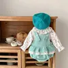 Ensembles de vêtements Baby Girls Vêtements Col à volants Blouse et velours côtelé One Piece 2 PCS Girls Suit H240425