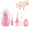 Care Newborn Baby Nail Scissor Baby Nail Care Tool Kid Safe Portable Nail Clipper Trimmer Tweezer with Box Children Manicure Kit