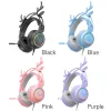 Cuffie per bambini adulti con orecchie di cervo staccabili audio surround 3d sround rgb retroilluminazione da gioco cablato cuffia gipt universale per pc girl