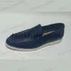 Loro piano lp vestido sapatos sapatos caminhada casais encantos embelezados mocassins de camurça mocassins deslizamento casual de couro genuíno em apartamentos para homens mulheres tênis de grife de luxo 344