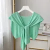 Schals reine Farbe Knotted Schal Hals Kreuz Umhang Frauen Scharfsbluse Schultern gefälschter Kragen Cape Shawll Stricker Schal