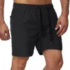 Men's Shorts Mens Five-Point Waterproof Quick-Drying Drawstring Waist Beach Short Pants Sports Gym Fitness Pocket Male Casual