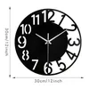 Wall Clocks 30cm Modern Style Fashionable And Minimalist Hollowed Out Digital Silent Clock Home Bedroom Living Room Decoration