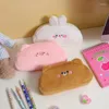 Cartoon Cute Plush Bear Pencil Storage Case Kawaii stor kapacitet Makeup Bag Portable Lipstick Eyebrow Cosmetic Organizer