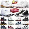 Box Mens 농구화 13 13S Blue Grey Black Flint Wheat Wolf Grey Lucky Green Court Purple Sports Sneakers