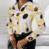 Designer Women Lapel Neck Shirt New Spring Baroque Printed Blouse Floral Blouses Fashion Shirts Tops Long Sleeved Sweatshirts