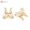 Pendant Necklaces 2PCS 18K Gold Color Brass And Zircon With Oil Paintings Butterfly Charms Pendants High Quality Jewelry Making Necklace