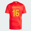 2024 Euro Cup Spagna Jersey Morata Ferran Asensio 24 25 Shirt da calcio della squadra nazionale spagnola Kit per bambini Kit separato a casa camisetas Espana Rodri Olmo Ansu Fati