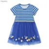 Abiti da ragazza che salta i metri Nuovi ARRIVAI Princess Girls Dresses Tutu Birds Applipe Stripe Short Short Selling Childrens Costume Hotl2404