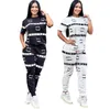 Fashion new Womens Tracksuits designer full printed sport suits short-sleeve shirts Tops and jogging pants two piece sets outfits Sportswear tracksuit