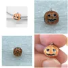 Silver Luminous Spooky Pumpkin Charm 925 Sterling Sier Beads Mens Womens Même style Pendre Bracelet Bijoux Gift Bijoux 792