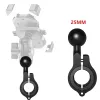 Telecamere da 17 mm da 25 mm Adattatore a sfera per moto manubrio da 1 pollice supporto per morso di base in bicicletta per biciclette in lega in alluminio GPS staffa GPS