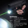 Lights 600 Lumens Tactical Gun Light Compact Pistol Красный зеленый лазерный прицел Магнитный USB Перезаряжаемый светодиодный фонарик.