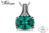 JewelryPalace Classic 21ct Cushion Russian Simulated Emeralds Pendant For Women Real 925 Sterling Silver Classic Jewelry5525888