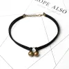 Colares de colares pretos de veludo punk colares para mulheres colares góticos colares de círculo dourado jóias de moda jóias de moda atacado