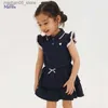 Clothing Sets Little Maven 2024 Baby Girls Summer Clothing Set Cute and Beautiful Childrens Casual Clothing Cotton Comfortable and Soft Q240425