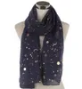 2021 Nouveau design Femmes Black Grey Navy Metallic Gold Foil Glitter Floral Arbre Branches Infinity Scarf1315526