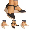 Boots Women Sandals Platform Wedge Linen Sandals أزياء الأزياء متعددة الاستخدامات الصنادل المحذو