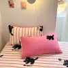 Set di letti a strisce rosa SET SET ASCOLODICA COPERCHIO PRUCIFE SET TEGINA TEGNO FULLE LETTO FULLE FATTO FATTO COPERCHIO COPERTHCASE KAWAII