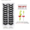 Faux cils Groïnneya Cons 5/10 paires 3d Fourpe de vison artificiel duveteuse et volume volumineux doux pour cils naturels detudes réutilisables du maquillage des cils Q240425