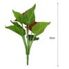 Dekorativa blommor Vackra plast Anthurium Flower Green and Red Easy Shaping Home Decor Artificial For Office