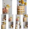 Vaser gul vas retro modern rutig keramisk droppleverans hem trädgårdsdekor otewi